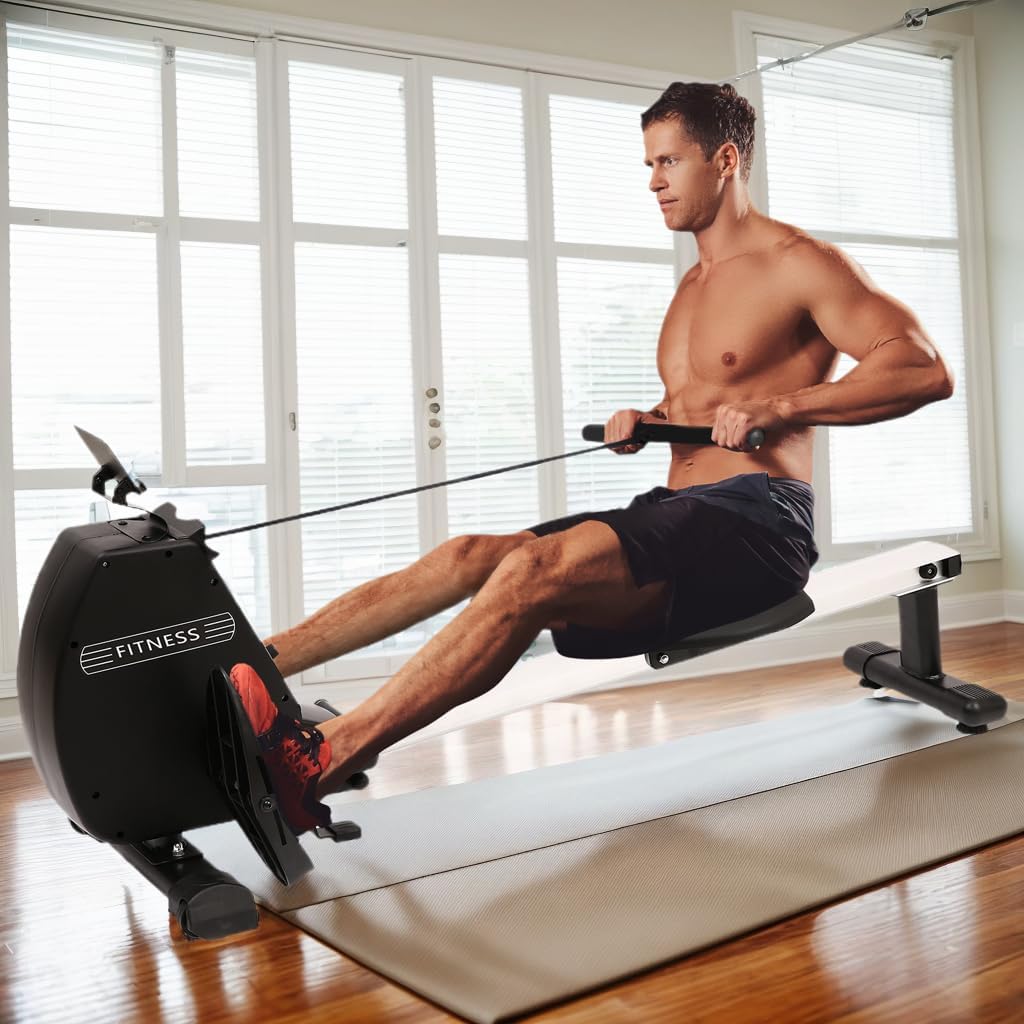 AnwickNomo Magnetic Rowing Machine - 8 Levels Quiet Resistance