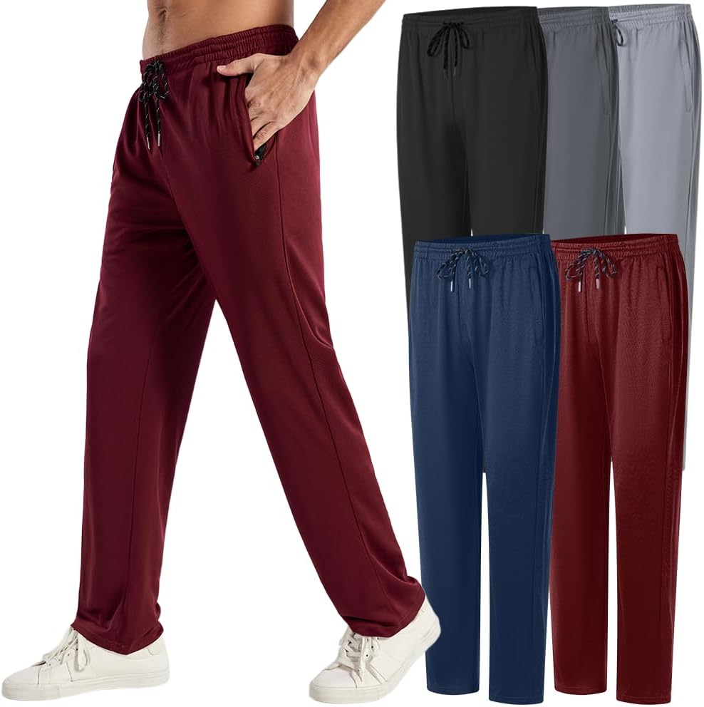 Men's Zipper Jogger Pants - Breathable & Flexible Fit for Comfort