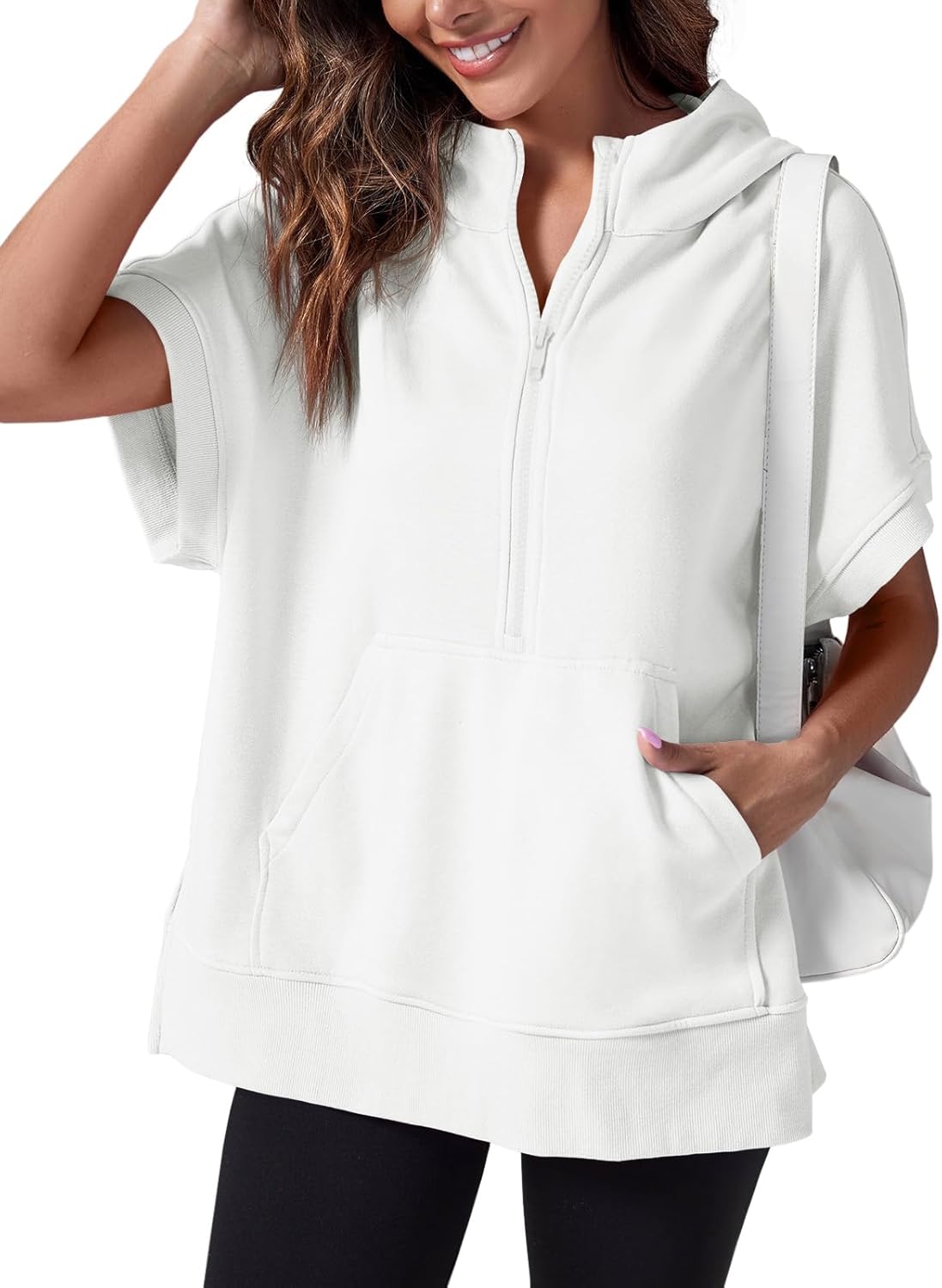 Oversized Half Zip Hoodies for Women - Casual Summer Style