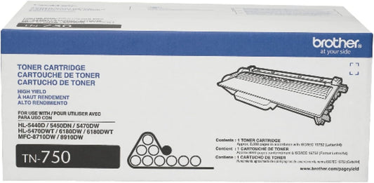 Brother TN750 High Yield Black Toner - Prints 8,000 Pages