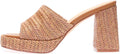 Monrovia Raffia Heeled Sandals for Women - Chunky Platform Heels