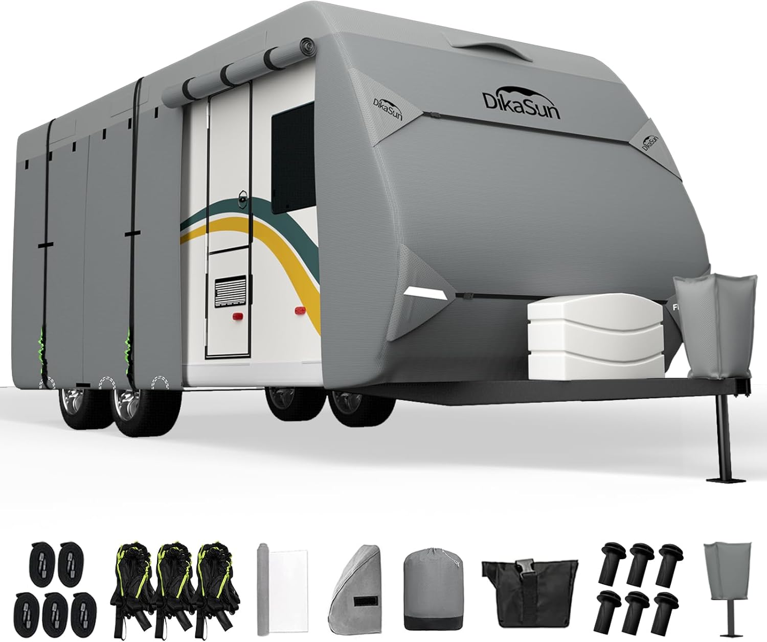 RV Cover for 35ft-38ft Travel Trailers, Waterproof & Durable