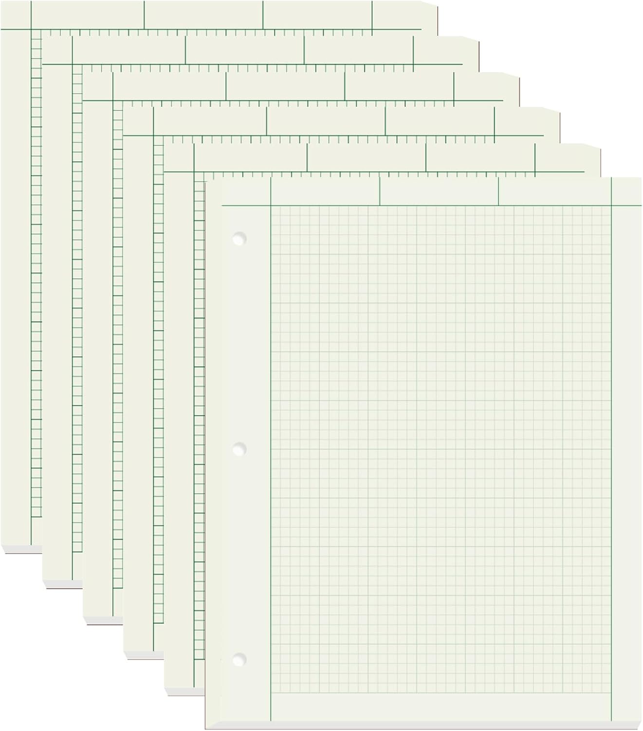 600 Sheets 8.5x11 Engineering Graph Paper Set