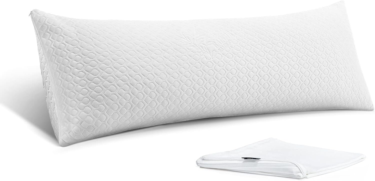 Firm Body Pillow with Cooling Cover for Pain Relief and Support