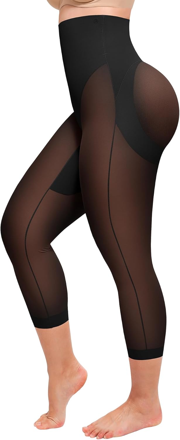 SHAPELLX Tummy Control Capris Leggings for Women - High Waist