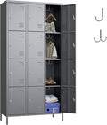 12 Doors Employee Lockers 72 in Tall Metal Storage Lockers - Secure