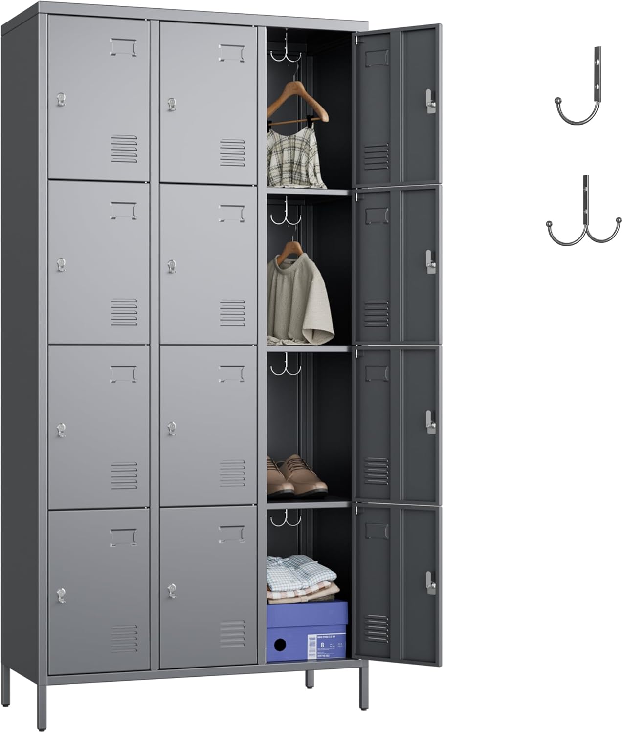 12 Doors Employee Lockers for Offices, Gyms, and Schools