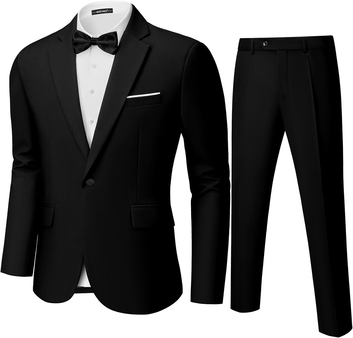 MAGE MALE Men's 2 Piece Suit Slim Fit Tuxedo for Weddings