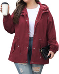 Bloggerlove XL-5XL Women Plus Size Rain Jacket Lightweight Windbreaker