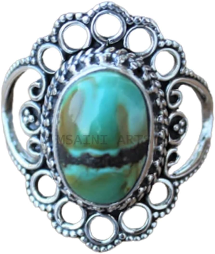 Solid 925 Sterling Silver Ring with Genuine Black Onyx Gemstone