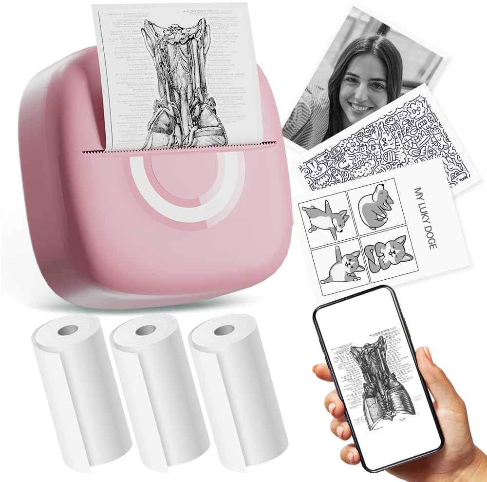 Bluetooth Mini Printer Bundle - Print Anywhere!