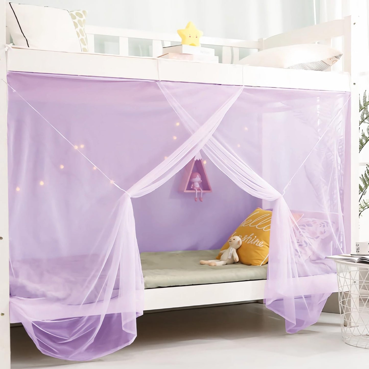 Eimilaly 8 Corner Bed Canopy - Dreamy Purple Comfort