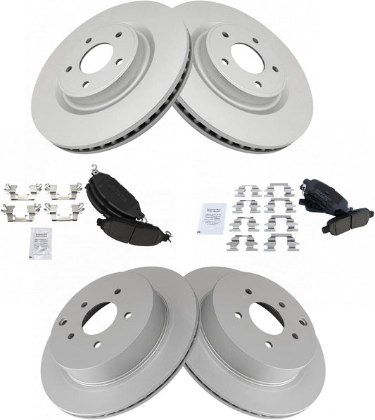 TRQ Front and Rear Brake Pad & Rotor Kit for INFINITI & Nissan
