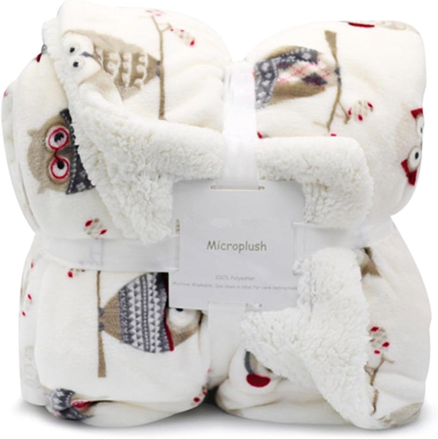UKELER Owl Sherpa Fleece Blanket - Ultra Soft Cozy Comfort