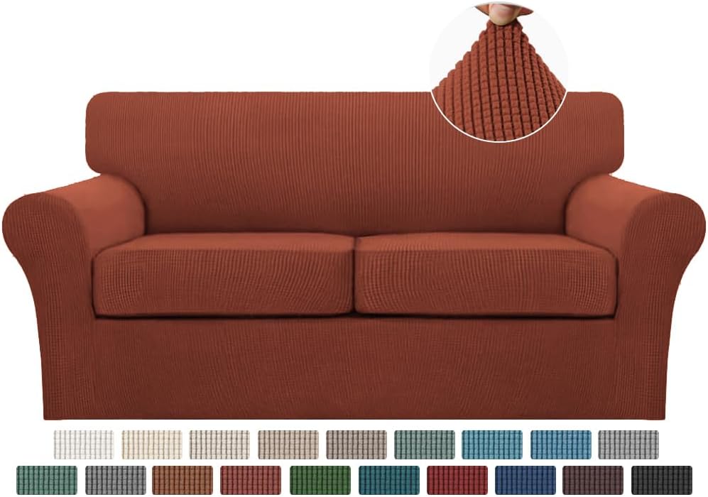 Turquoize 3 Piece Sofa Covers for 2 Cushion Couch Slipcover
