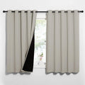 NICETOWN Natural 100% Blackout Lined Curtains - Complete Light Blocker