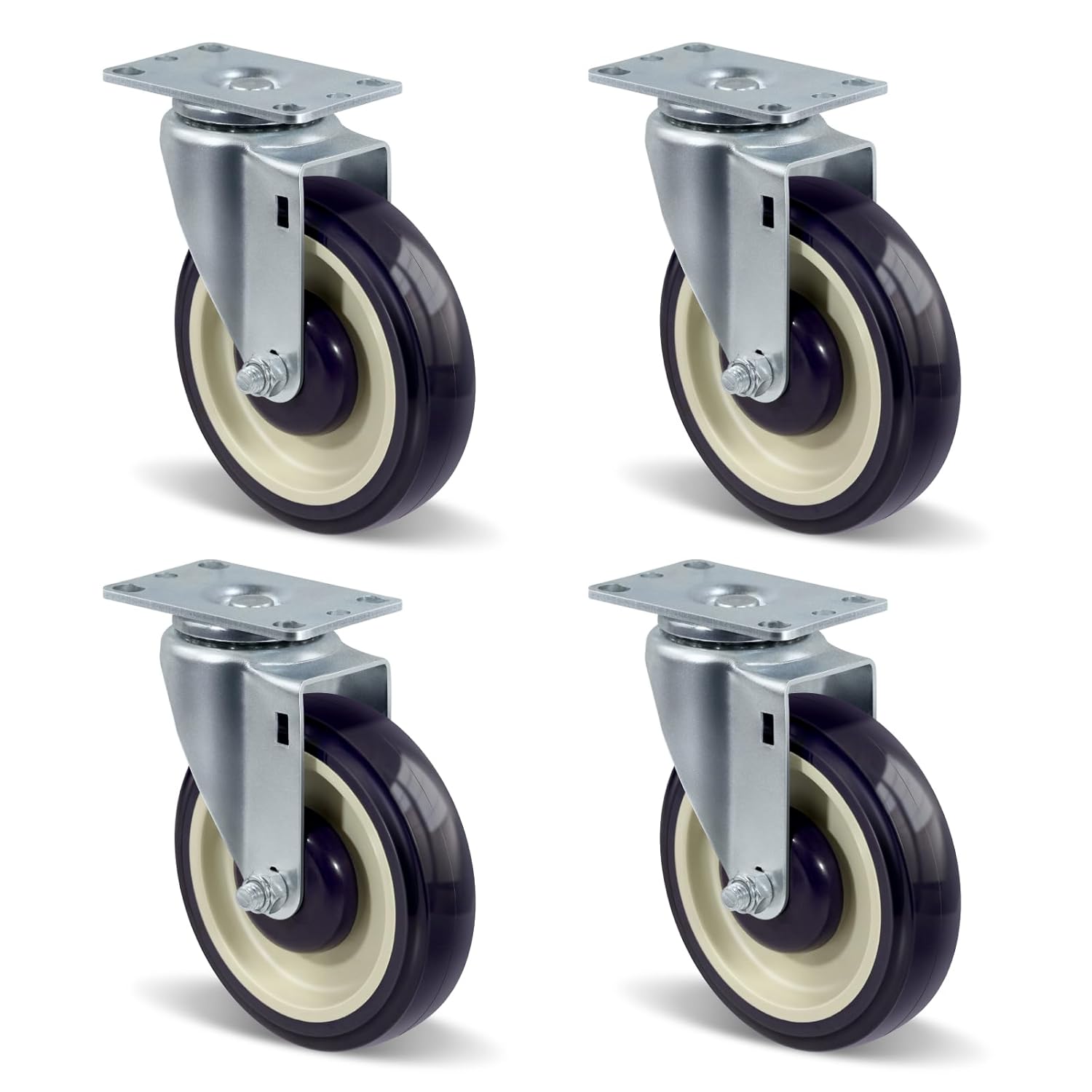 5 Inch Caster Wheels Set of 4 for Heavy Duty Furniture Use