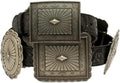 Women's Black Embossed Concho Belt - Classic Western Style