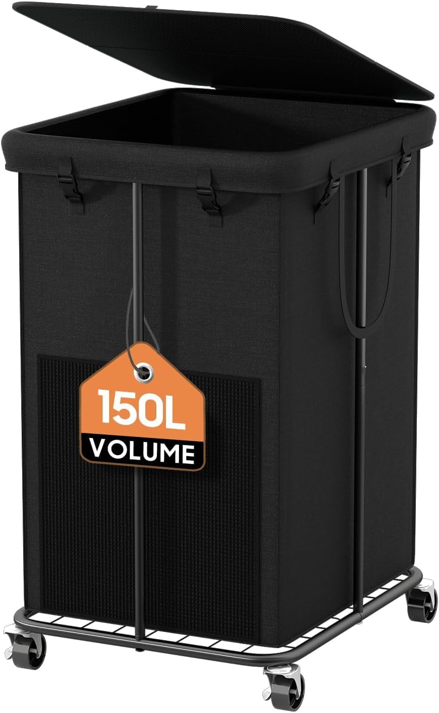 150L Large Laundry Hamper with Lid and Rolling Wheels for Easy Use