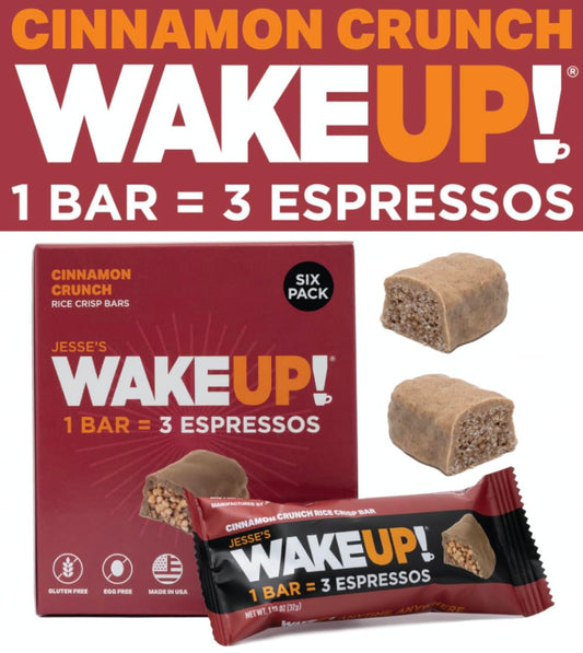 WakeUP! Cinnamon Crunch Protein Bars - Boost Focus 