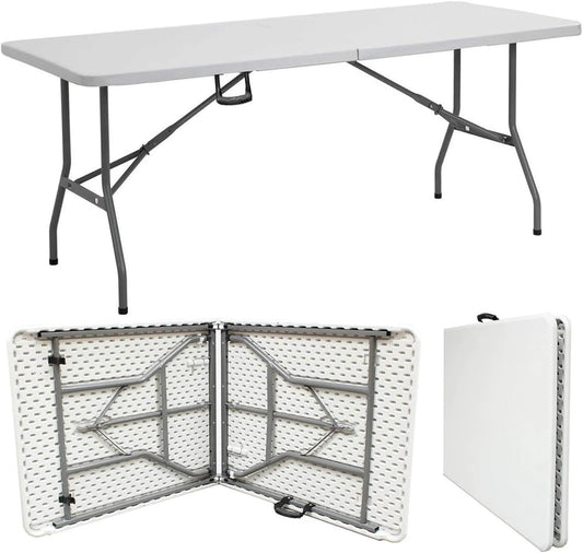 8ft Folding Table for Indoor Outdoor Events - Portable & Durable