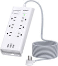 Addtam Surge Protector - 10Ft Extension Cord, 6 Outlets, 3 USB Ports