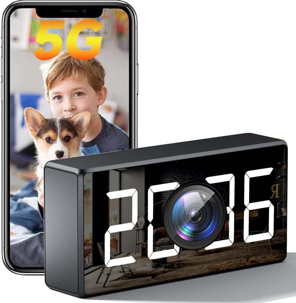 4K WiFi Camera Clock for Indoor Security and Baby Monitoring