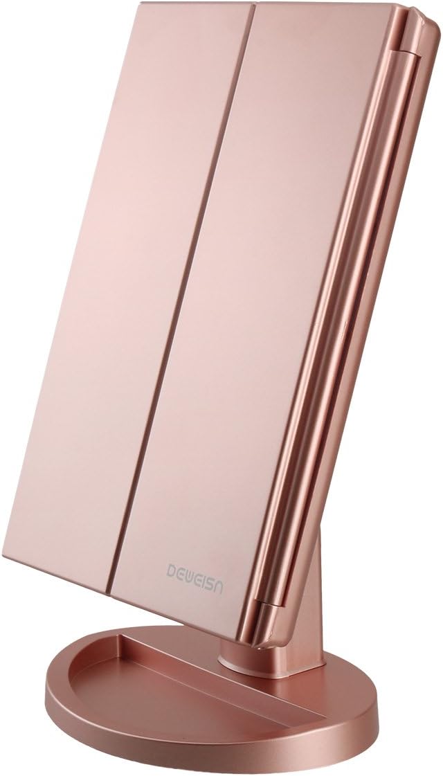 Deweisn Tri-Fold Lighted Vanity Mirror - Perfect Makeup Companion