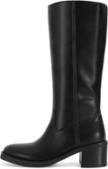 Banana Knee High Boots Square Toe Chunky Heel - Comfortable Fall Shoes