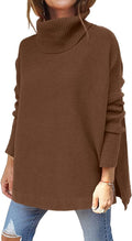 LILLUSORY Women's Turtleneck Oversized Sweaters - Long Batwing Tunic