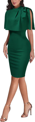 AISIZE Women's Vintage 1940s Batwing Cape Pencil Dress - Flattering Be