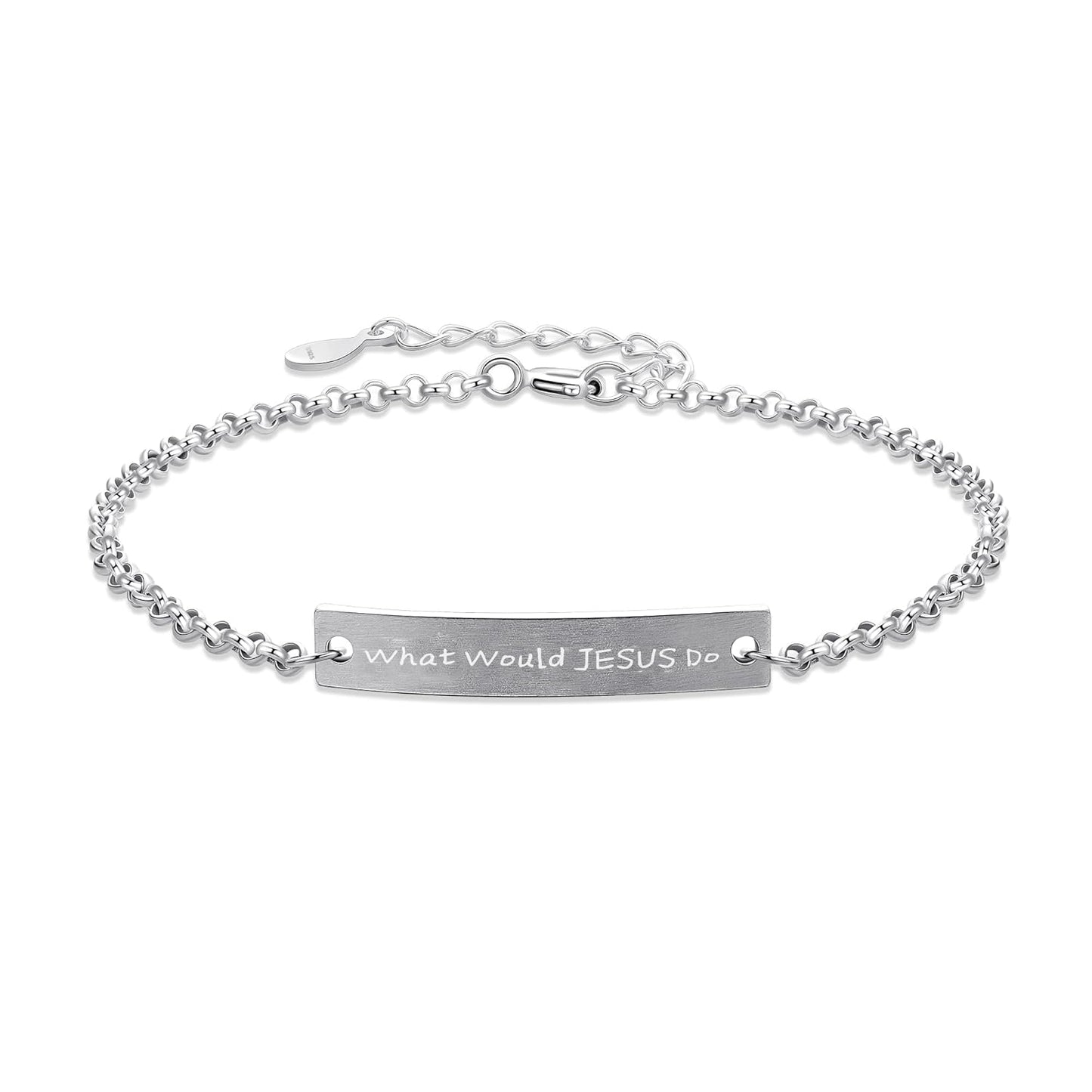 What Would Jesus Do Bracelet in 925 Sterling Silver for Women