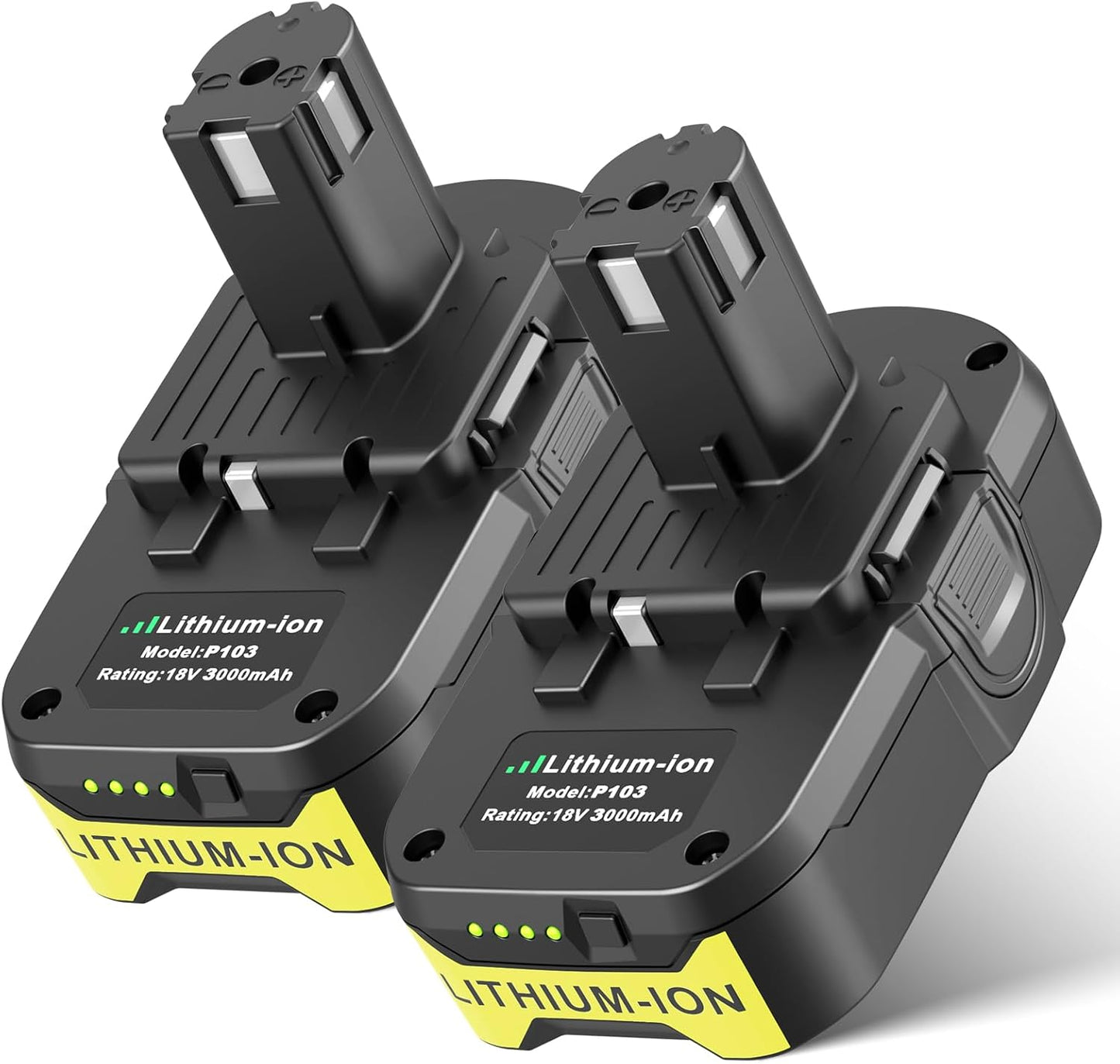 2 Pack Replacement for Ryobi 18V Battery 3.0 Ah P103, P102