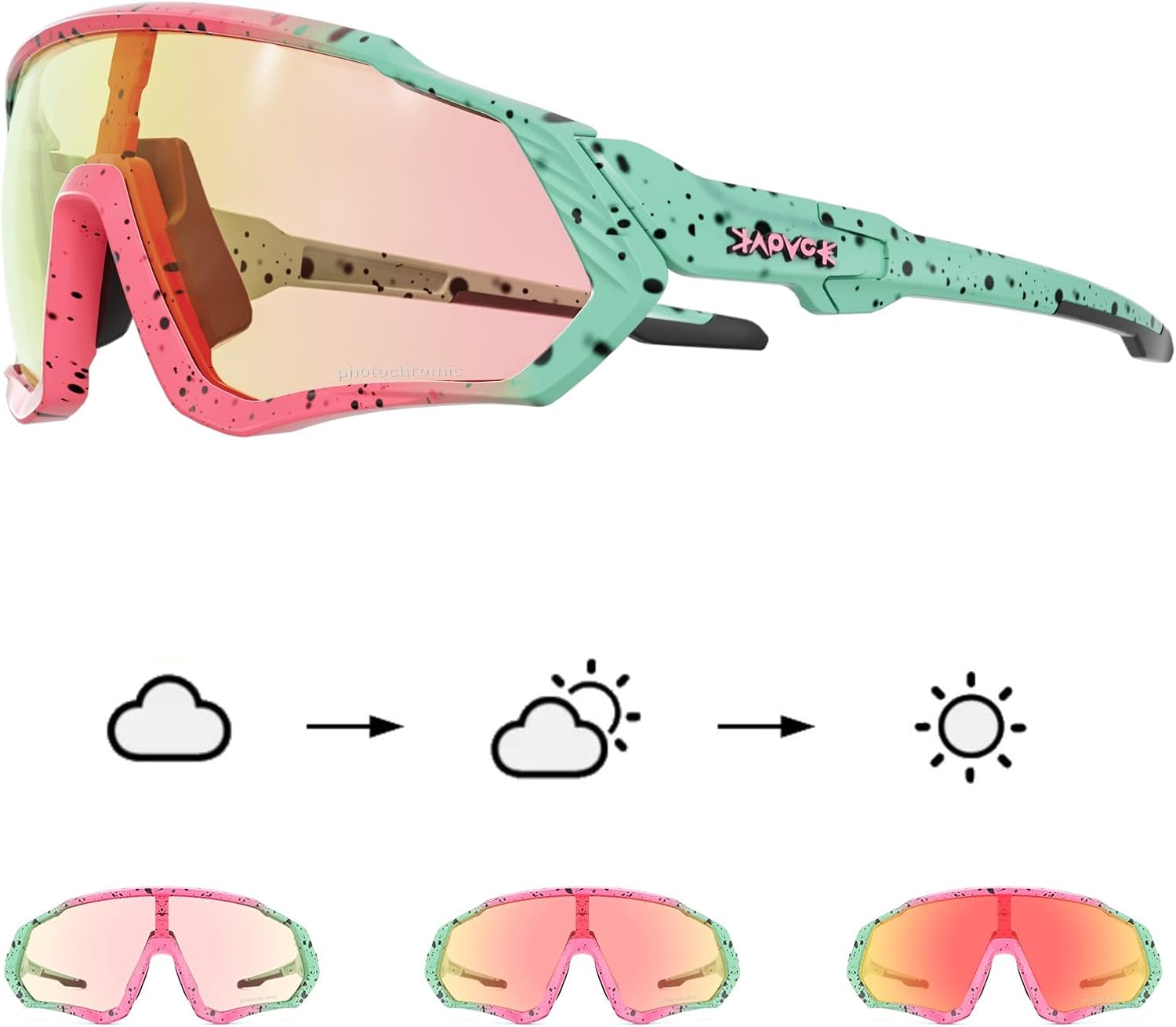 Photochromic Cycling Glasses for Men and Women - KAPVOE K9408