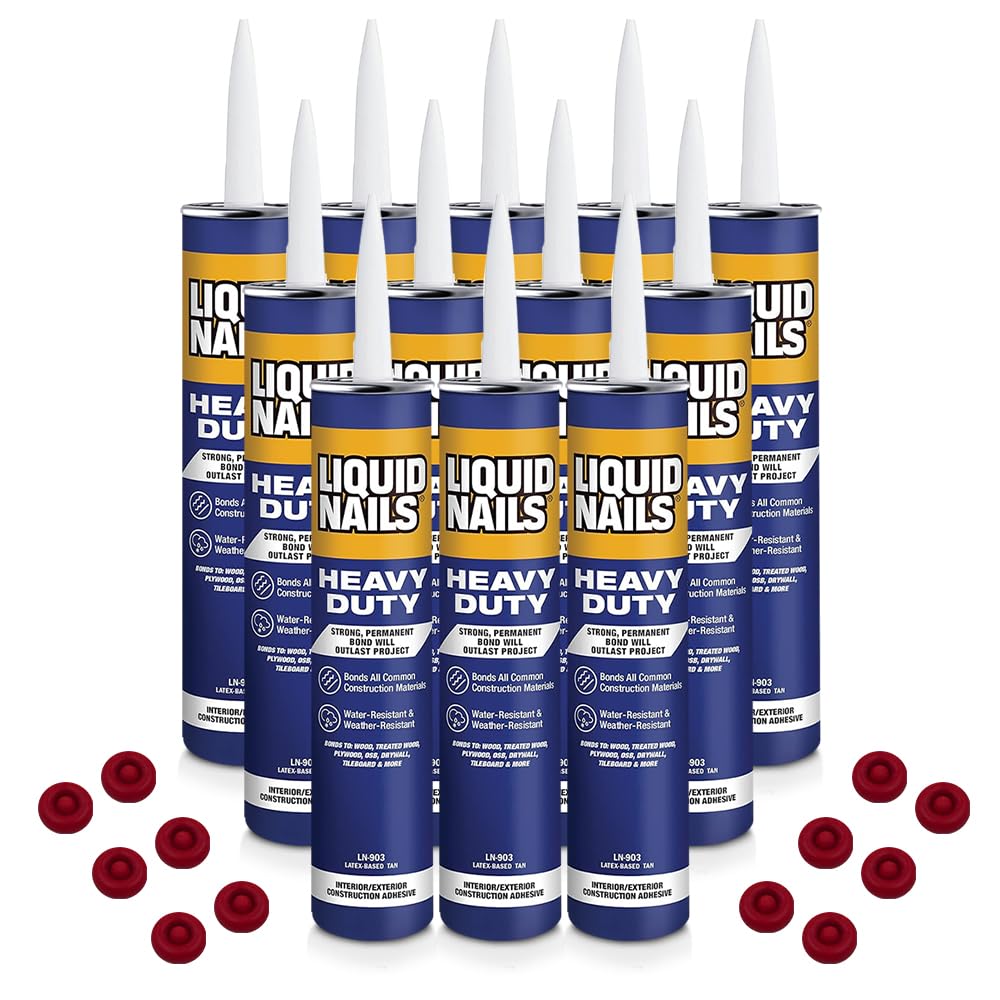 12 Pack Caulk Saver Caps with Liquid Nails Heavy-Duty Adhesive