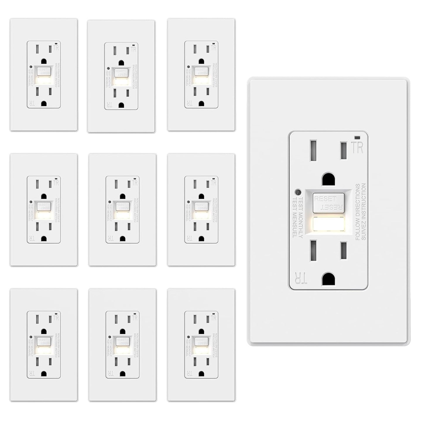 ELEGRP GFCI Outlet with Nightlight for Safe Home Use