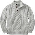 Boys Mock Neck Pullover Sweater - Slim Fit Cable Knit Comfort