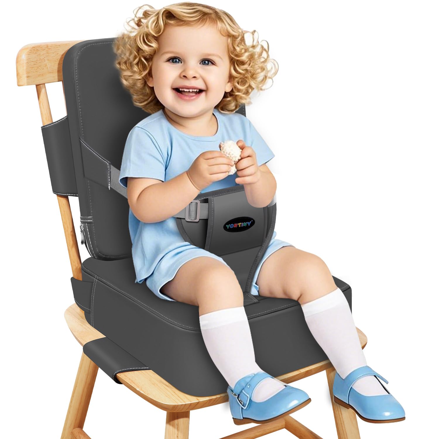 Toddler Booster Seat for Kitchen Chair - Easy-Clean & Portable