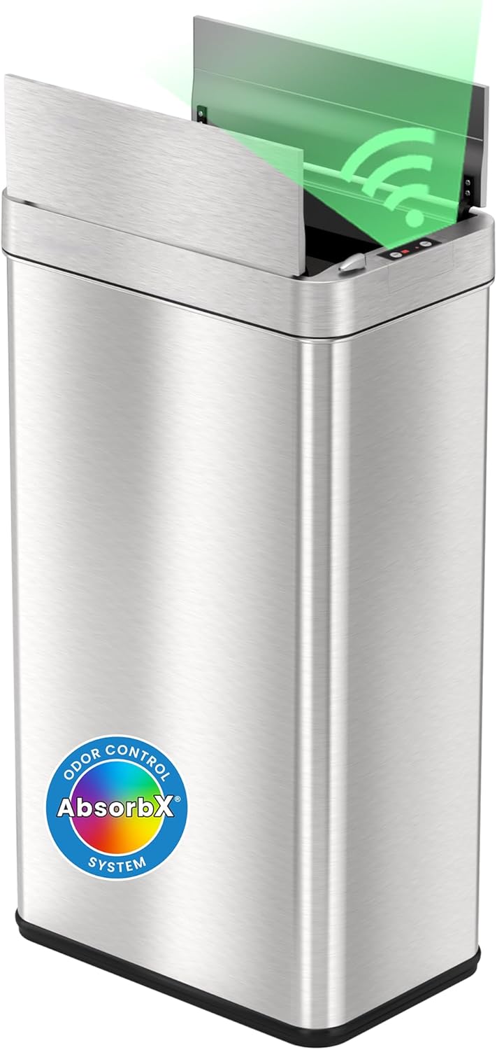 iTouchless 68 Liter Sensor Kitchen Trash Can with Odor Filter