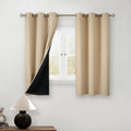 100% Blackout Curtains for Bedroom 54in Length Beige - Thermal, Noise