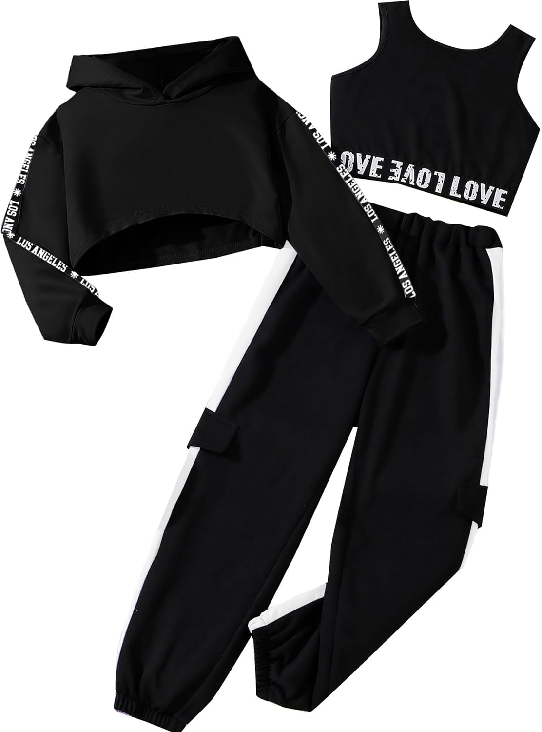 Hilinker Girls Graphic 3 Piece Outfits for Stylish Workout Fun