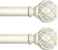 White Farmhouse Curtain Rods for Windows 66-120 in - Heavy Duty 2 Pack