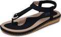 SHIBEVER Womens Sandals Summer Flat T-Strap Thong Flats - Comfortable