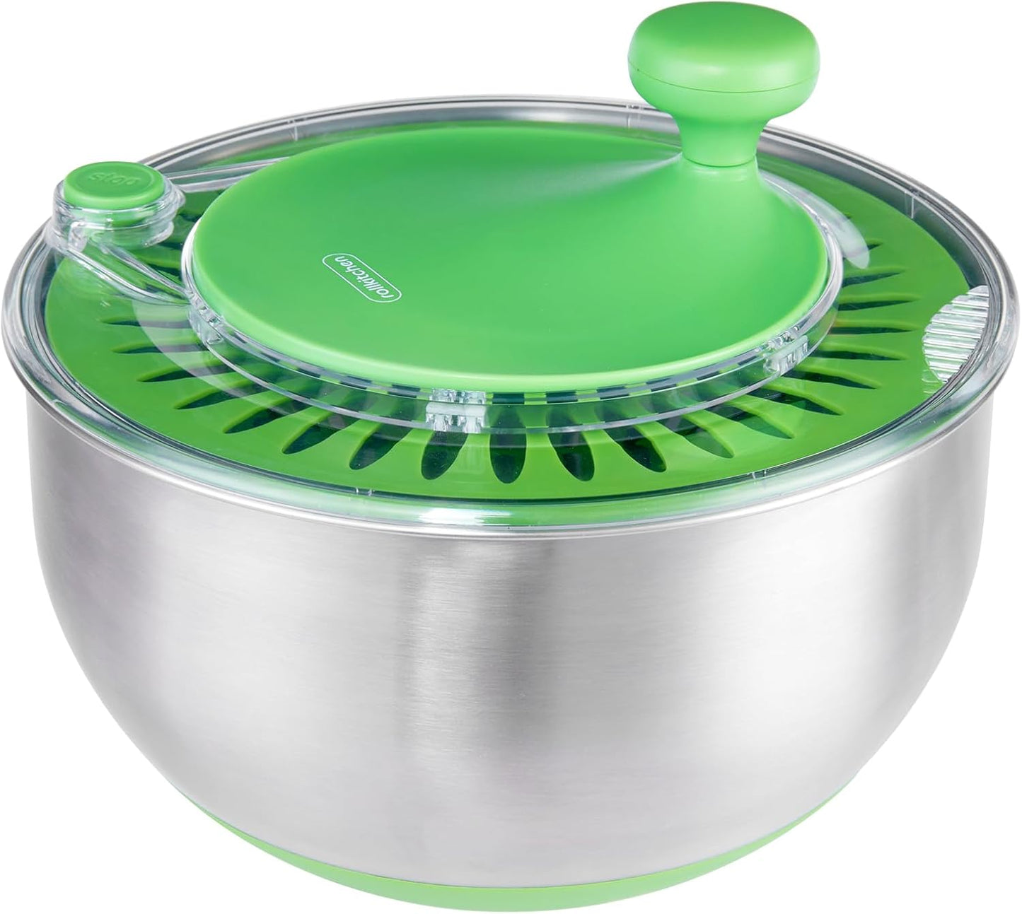 ROLLKITCHEN Stainless Steel Salad Spinner - Dry Lettuce Fast