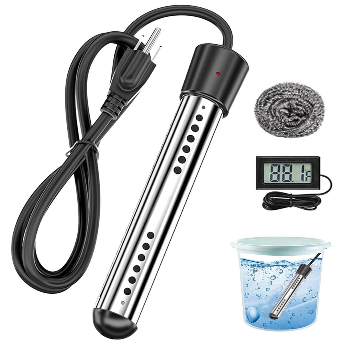 2000W Portable Electric Water Heater - Heat 5 Gal Fast!