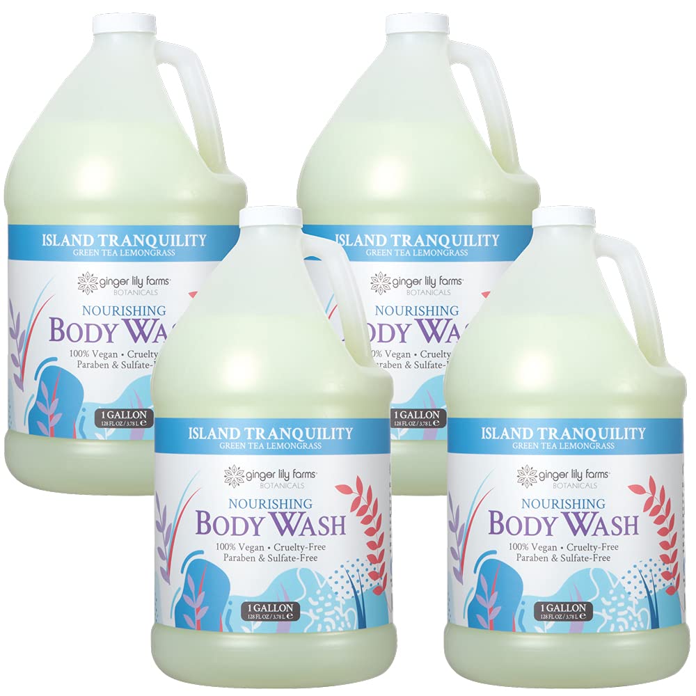 Nourishing Body Wash with Green Tea Lemongrass Scent - 1 Gallon