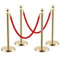 Stainless Steel Stanchion Post Set with Red Velvet Ropes for Events