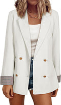 Womens Plaid Double Breasted Blazer - Office to Weekend Wear