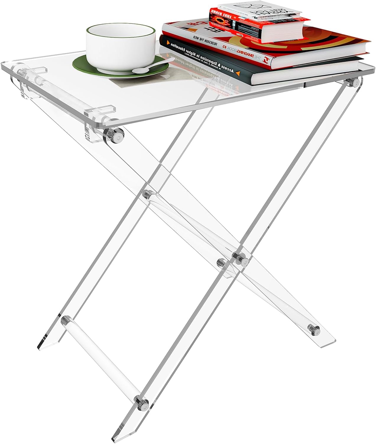 Space-Saving Acrylic TV Tray - Foldable for Any Room! DigDozer