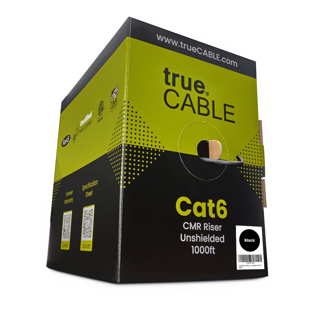 trueCABLE Cat6 Riser 1000ft Ethernet Cable for High Speed Networks